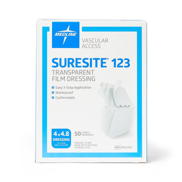 Suresite 123 Transparent Film Dressing 4"X 4.8" MSC2705 - Box of 50 - Medical Supply Surplus