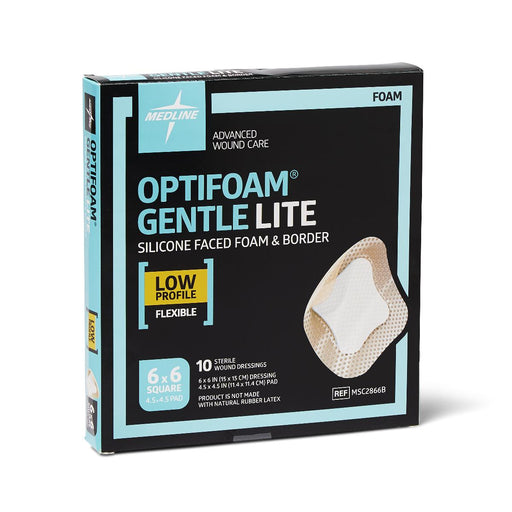 Optifoam Gentle Lite 6" x 6" - Box of 10 - Medical Supply Surplus