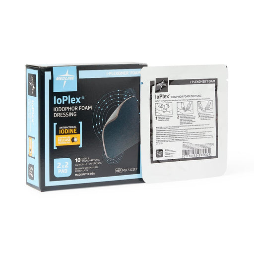 Ioplex Iodophor 2" x 2" Foam Dressing - MSC5322EP - Medical Supply Surplus