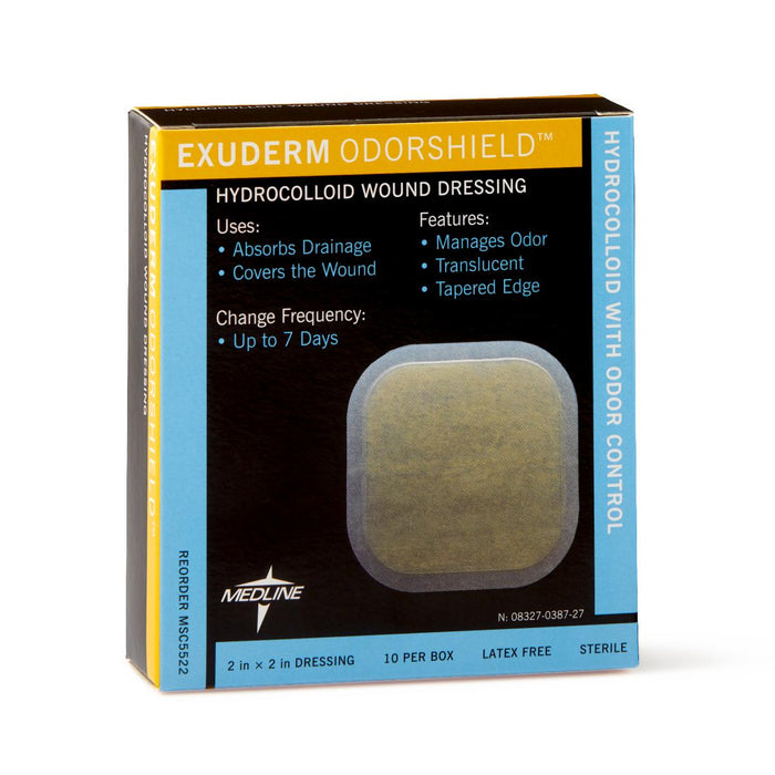 Exuderm Odorshield Hydrocolloid Wound Dressing 2" x 2" - Medical Supply Surplus