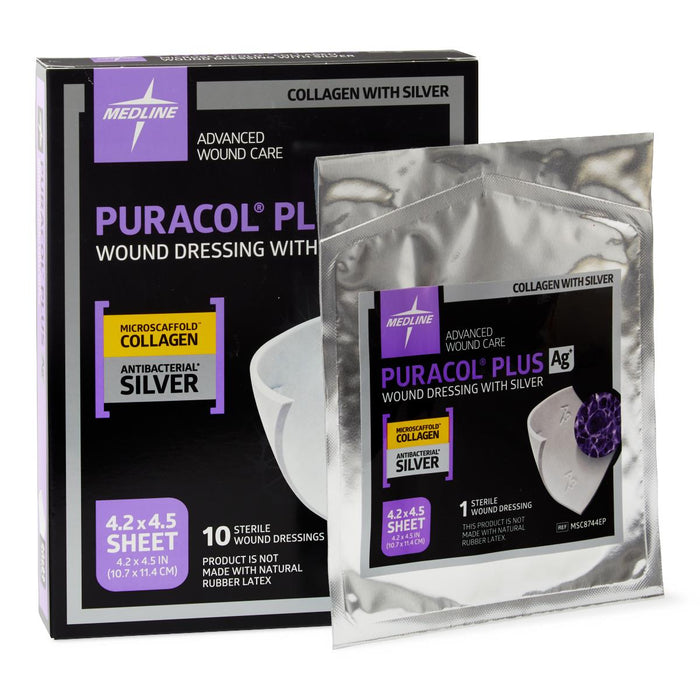 Puracol Plus AG+ Collagen Wound Dressings - Box of 10 - Medical Supply Surplus