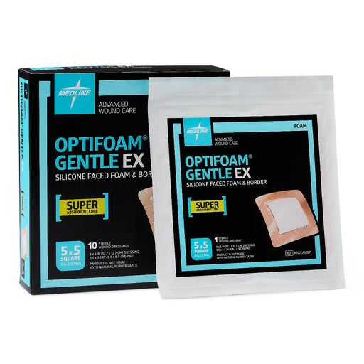 OPTIFOAM GENTLE EX 5" X 5" BORDERED - Medical Supply Surplus