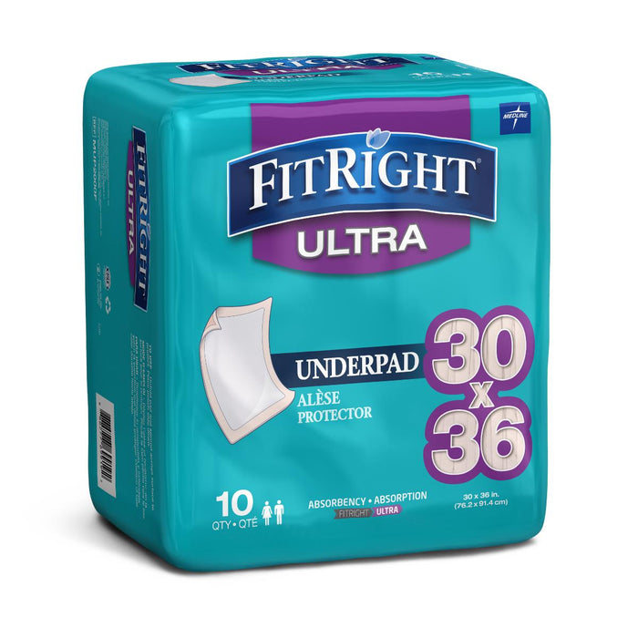 FitRight Underpad 30" x 36" - Case of 100 - Medical Supply Surplus