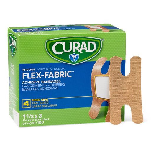 CURAD Flex-Fabric Adhesive Bandages for Knuckles- Case of 1200 - Medical Supply Surplus