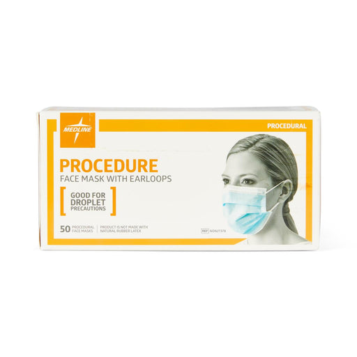 Medline Basic Procedure Face Mask with Ear Loops NON27378 -Case of 300 - Medical Supply Surplus