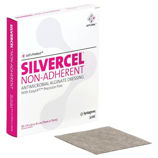 SILVERCEL Non-Adherant Antimicrobial Dressing -  4.2" x 4.2" - Medical Supply Surplus