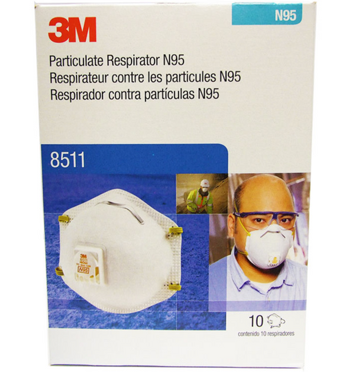 3M 8511 N95 Respirator Masks - 10 Per Box - Medical Supply Surplus