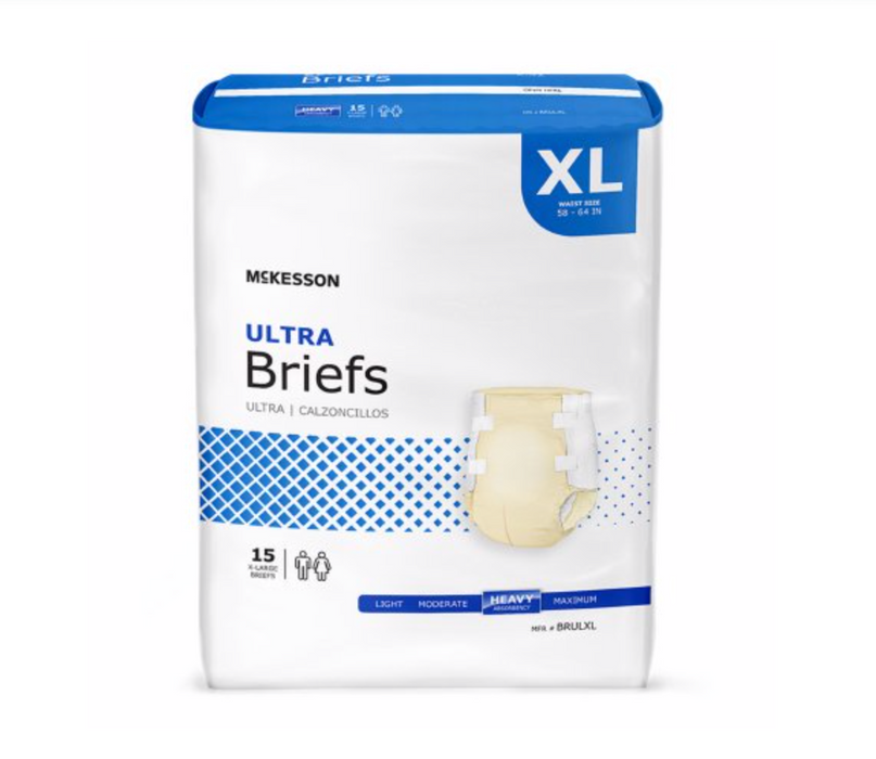 McKesson Ultra Heavy Absorbency Incontinence Briefs - Medical Supply Surplus