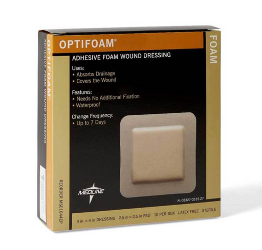 Optifoam with Silicone Adhesive Border  4" x 4" - MSC1044EP - Medical Supply Surplus