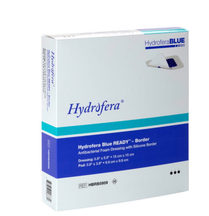 Hydrofera BLUE® READY-Border™ 5.9 X 5.9 Inch with Border - Medical Supply Surplus