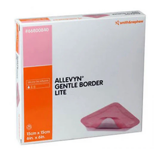 Allevyn Gentle Border Lite 6 X 6 with Border -Box of 10 - Medical Supply Surplus