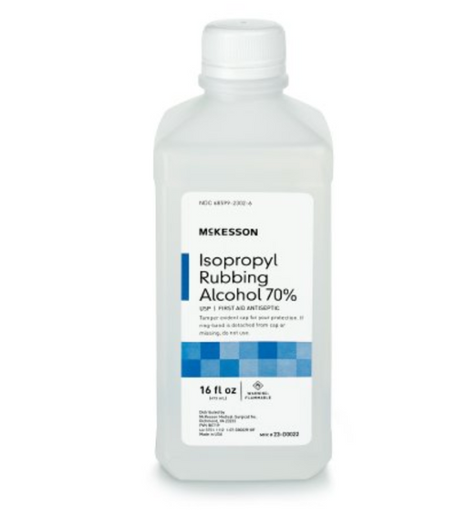 Isopropyl 70% Rubbing Alcohol - 16oz Bottles - Case of 12 - Medical Supply Surplus