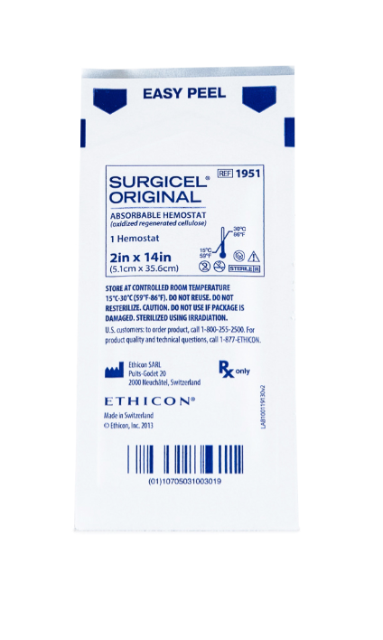 Surgicel®  2x14" Oxidized Absorbable Hemostat Dressing - 1951 - Single - Medical Supply Surplus