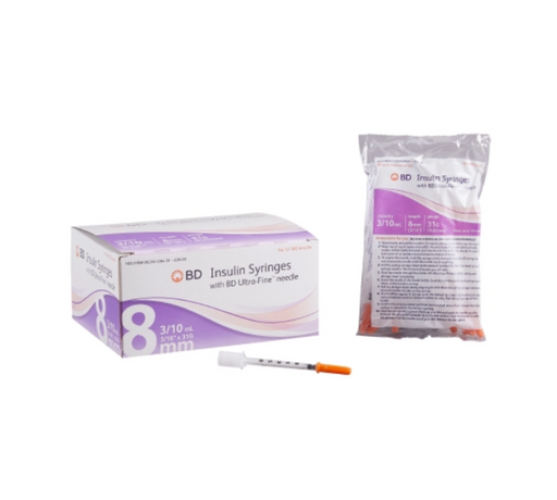 BD Insulin Syringe with Needle Ultra-Fine™ 0.3 mL - 328438 - Box of 100 - Medical Supply Surplus