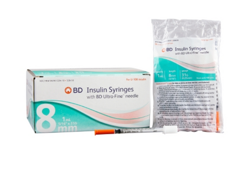 BD Insulin Syringe with Needle Ultra-Fine™ 1 mL - 328418 - Box of 100 - Medical Supply Surplus