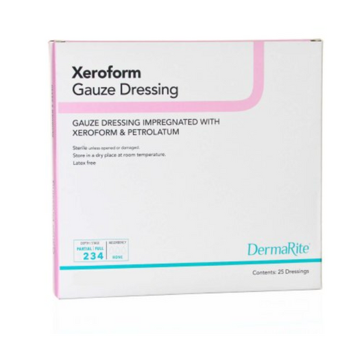 DermaRite Xeroform™ Gauze Dressing 2"x 2" - Box of 25 - Medical Supply Surplus