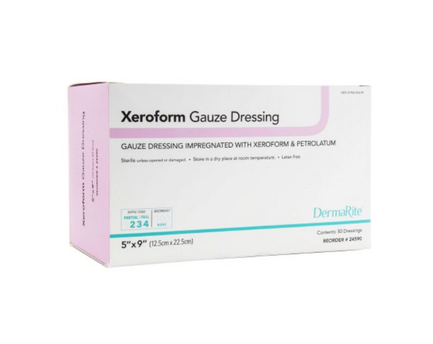 DermaRite Xeroform™ Gauze Dressing 5"x 9" - Box of 50 - Medical Supply Surplus