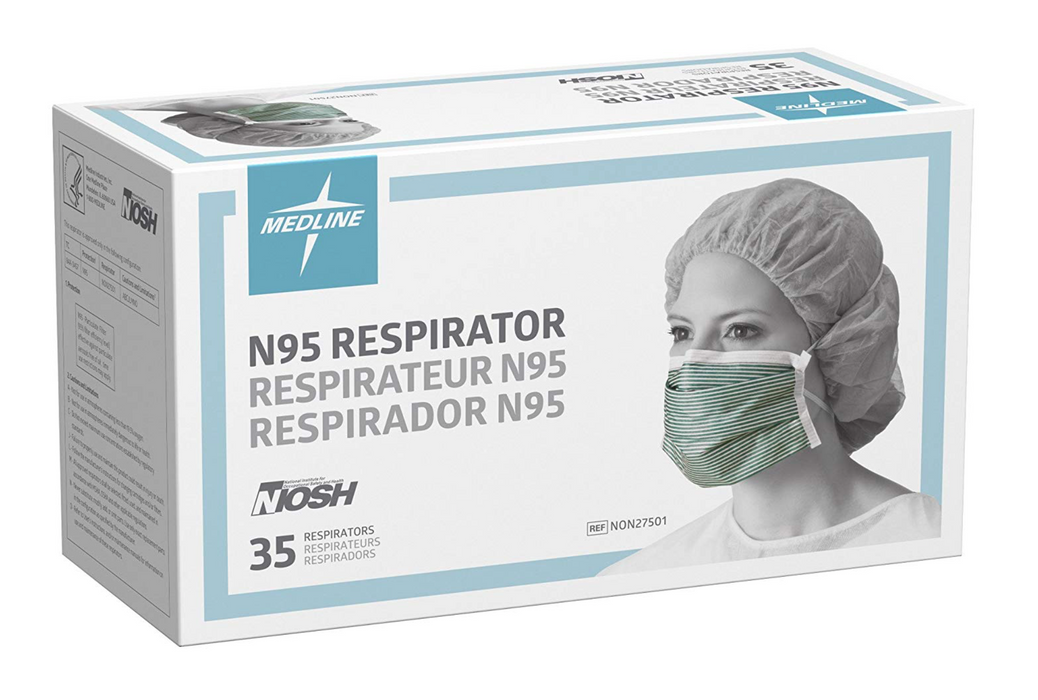 N95 Flat Fold Respirator Masks NON27501 - 35/Box - Medical Supply Surplus