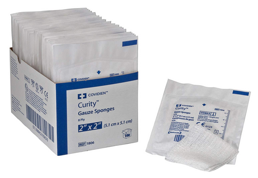 Curity 2" x 2" Sterile Sponge Gauze - 1806 - Medical Supply Surplus