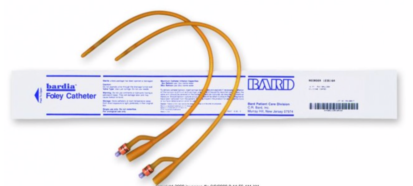 Bardia® Foley Catheter 2-Way Standard Tip 30 cc Balloon Silicone Coated Latex - Medical Supply Surplus