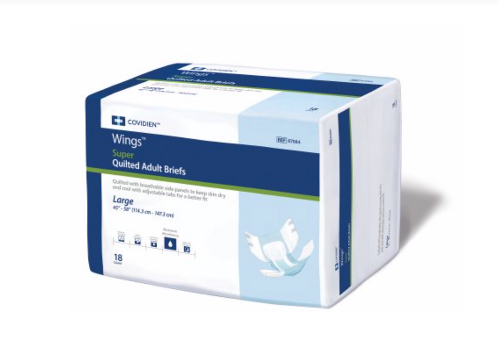 Wings™ Unisex Adult Incontinence Brief Super Tab Closure Heavy Absorbency - Medical Supply Surplus