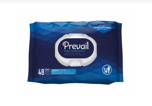 Prevail® Adult Washcloths Soft Pack Aloe / Vitamin E (48 count) - Medical Supply Surplus