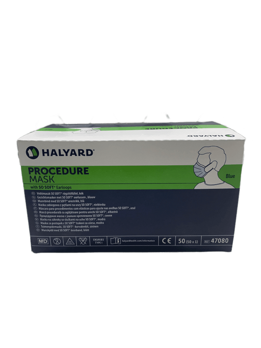 Halyard Procedure Mask With Ear Loops  - Box of 50 - Medical Supply Surplus