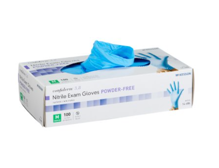Confiderm® 3.8 Standard Cuff Powder Free Nitrile Exam Gloves- Case of 1000 - Medical Supply Surplus