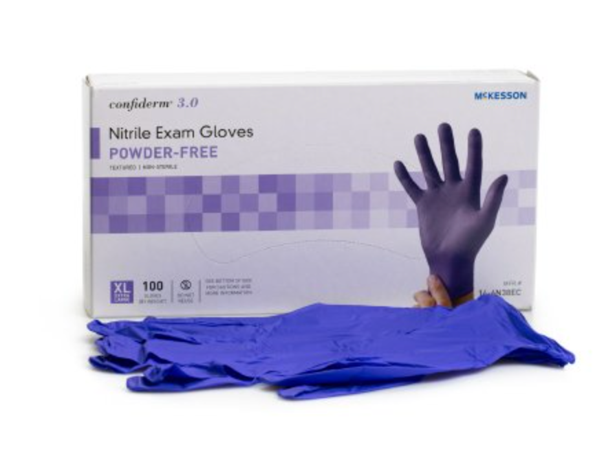 Confiderm® 3.0 Standard Cuff Powder Free Nitrile Exam Gloves- Case of 1000 - Medical Supply Surplus